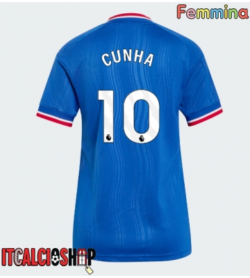 Manchester United Matheus Cunha #10 Seconda Maglia Femmina 2026-27 Manica Corta